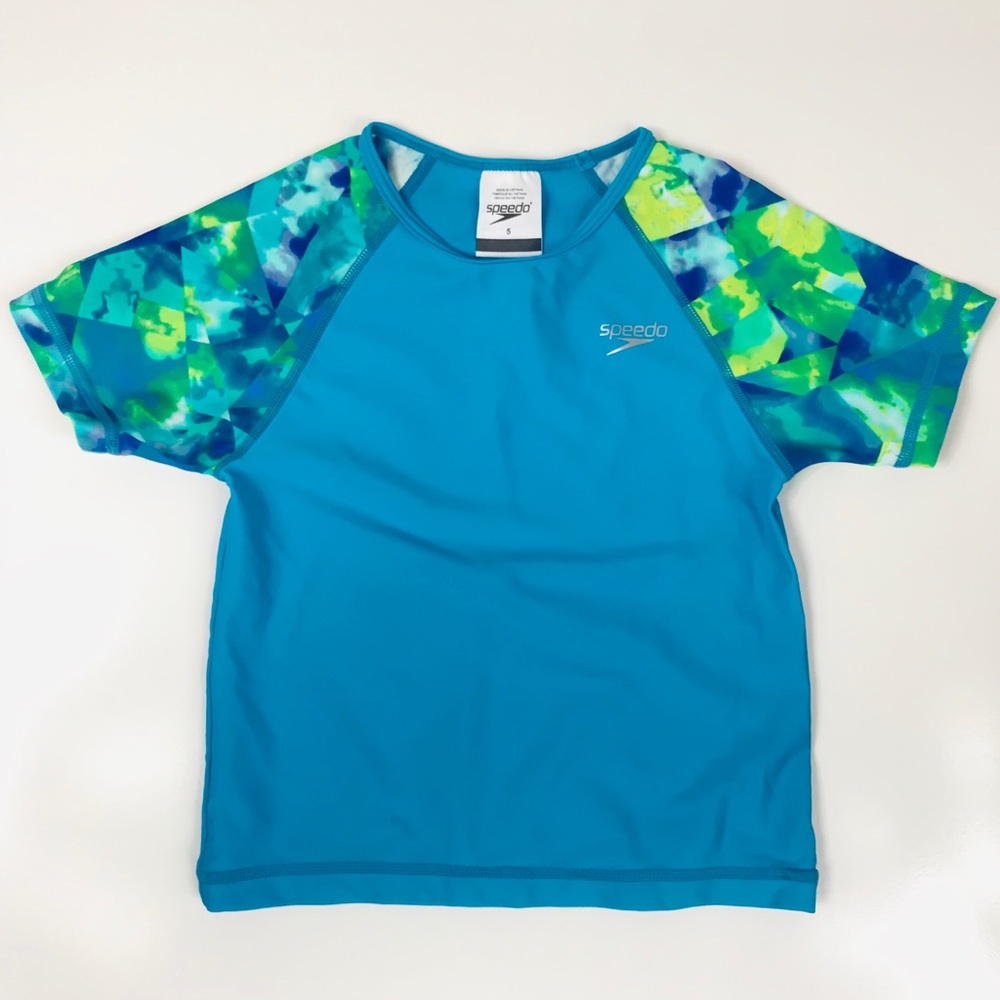 Girls Swim Shirt Speedo Rash Guard Size 5 EUC